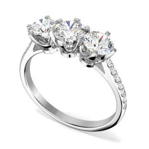 Inel de logodna cu 3 diamante dama RDH671W